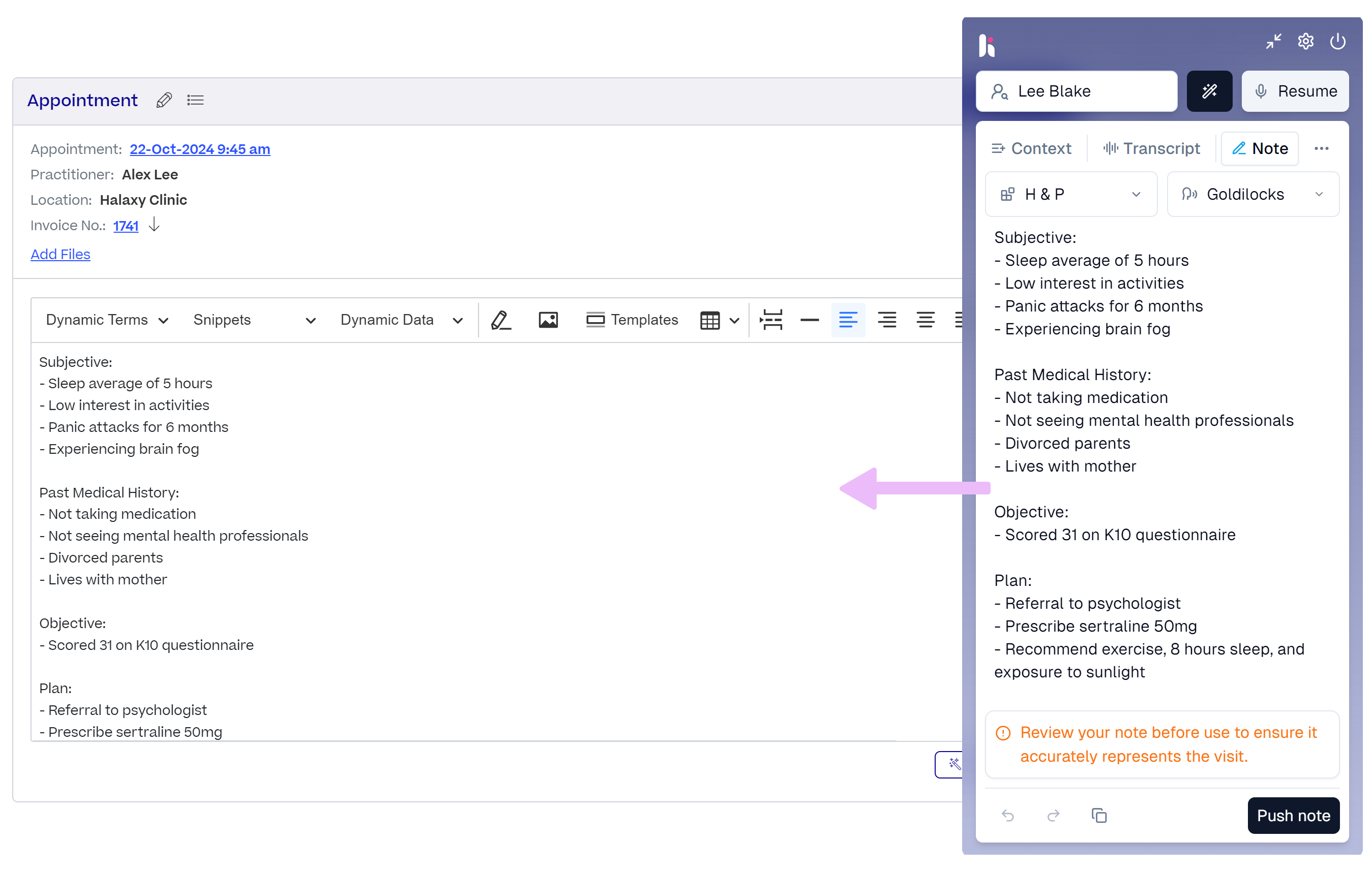 Create a clinical note with Heidi Health AI – Halaxy Help Guide ...